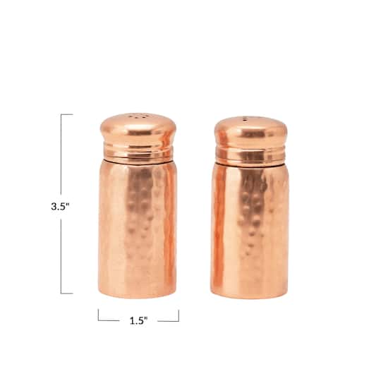 Hello Honey® 3.5" Hammered Copper Finish Salt & Pepper Shaker Set